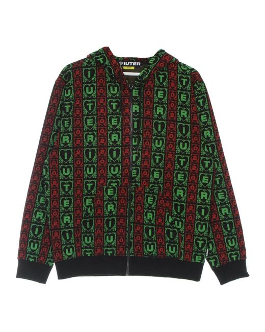 Iuter Truien & Vesten ,Veelkleurig ,Katoen Mooie Jacquard Zip Hoodie in het Green voor heren