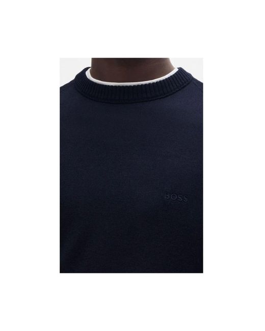 HUGO Blue Round-Neck Knitwear for men
