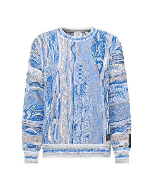 carlo colucci Blue Round-Neck Knitwear for men