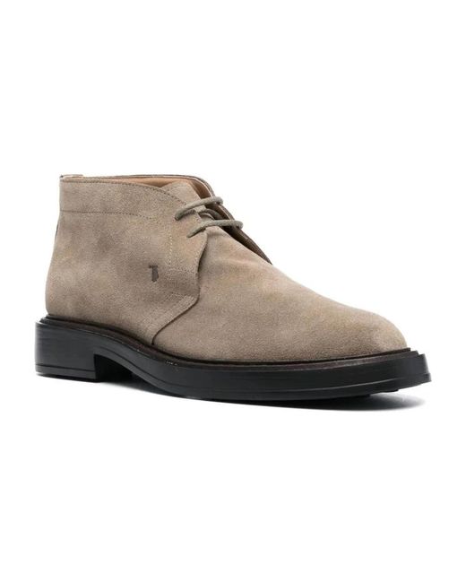 Tod's Gray Lace-Up Boots for men