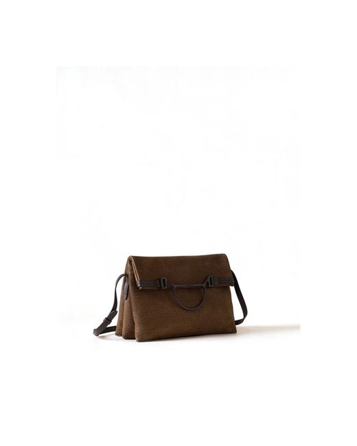 Borbonese Brown B-Wave Medium Umhängetasche