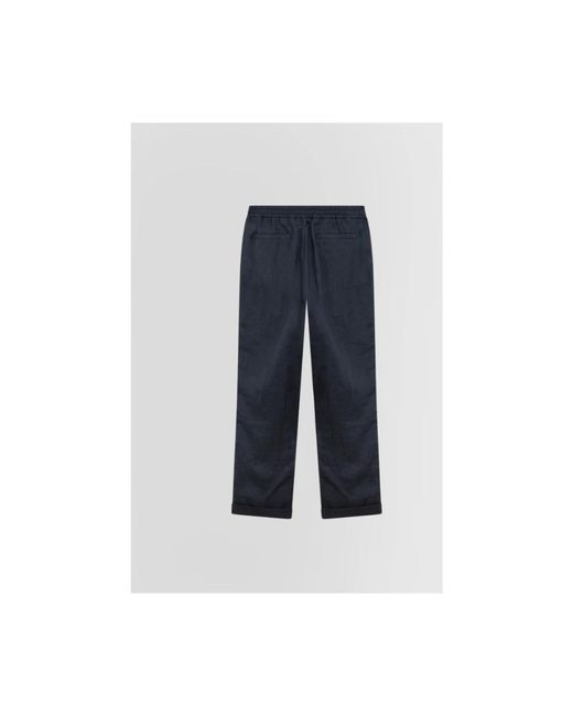Alpha Studio Blue Straight Trousers for men