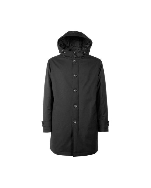Loro Piana Wolljacke mit kapuze und taschen in Black für Herren