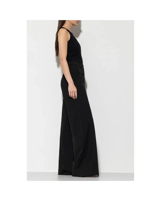 Luisa Cerano Black Schwarze High-Waist-Hose Mit Verstellbarem Bund