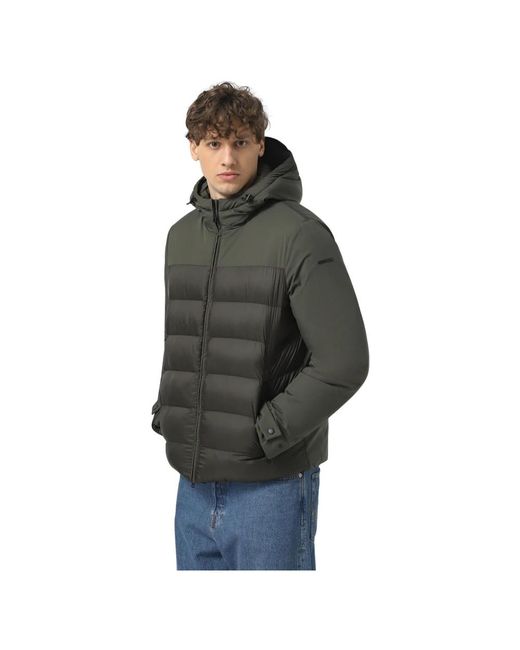 Geox Jassen ,Groen ,Leer Sapienza Short Parka in het Gray voor heren