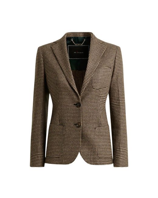 Kiton Jassen ,Kasjmier Kasjmier Houndstooth Blazer in het Green