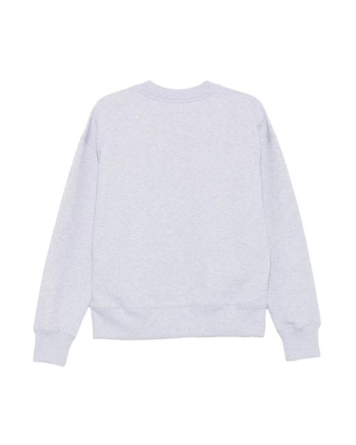 MSGM Hoodies & Sweatvesten ,Grijs ,Katoen Jersey Sweatshirt Met Ronde Hals En Cursief Logo in het White