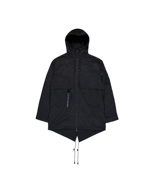 Alpha Industries Jassen ,Zwart ,Katoen Utility Uv Fishtail Jacket in het Black voor heren