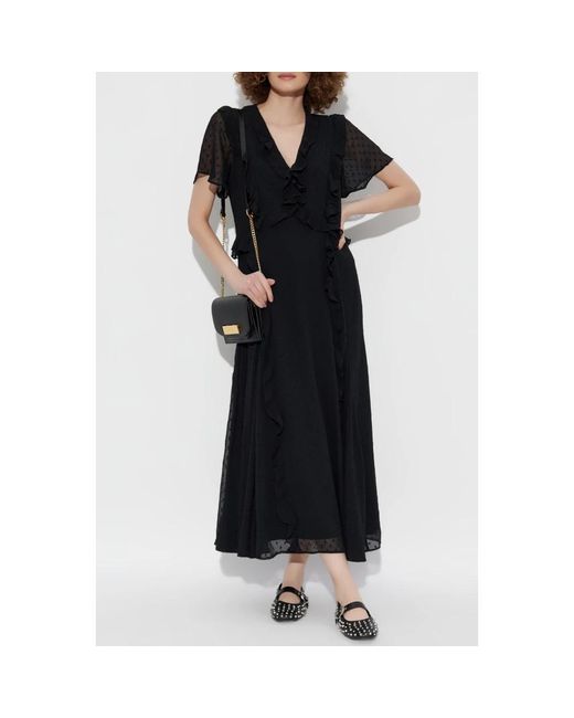 AllSaints Kleedjes ,Zwart ,Polyester Jurk Mari in het Black