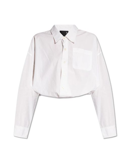 R13 Overhemden ,Wit ,Katoen Crossover Bubble Shirt in het White