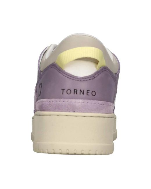 Date Schoenen ,Paars ,Leer Torneo Bicolorbianco-Viola Sneakers in het Purple voor heren
