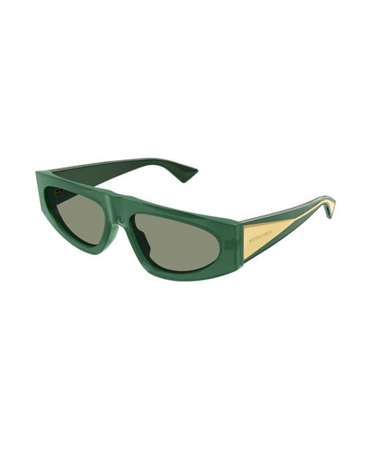 Bottega Veneta Green Geometric Frame Sunglasses
