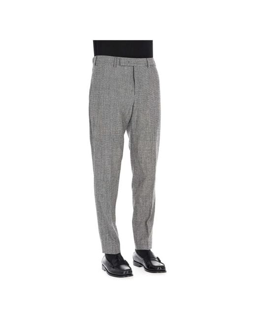 PT Torino Gray Slim-Fit Trousers for men
