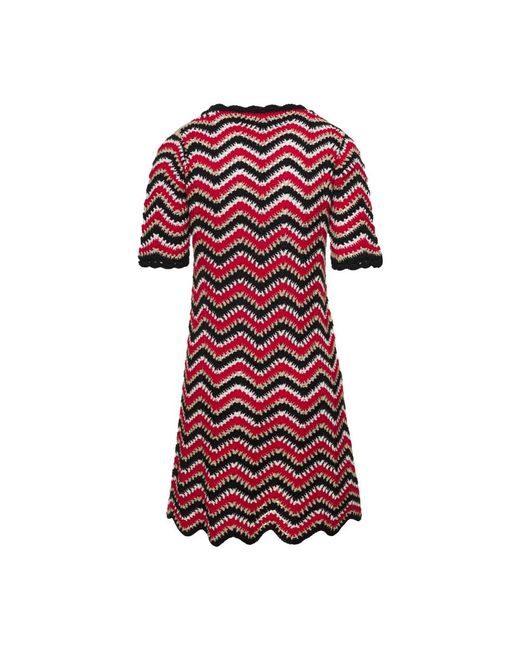 Ganni Red Knitted Dresses
