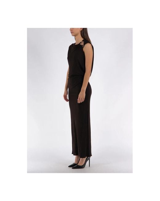 Lanvin Midi Draped Jurk in het Black