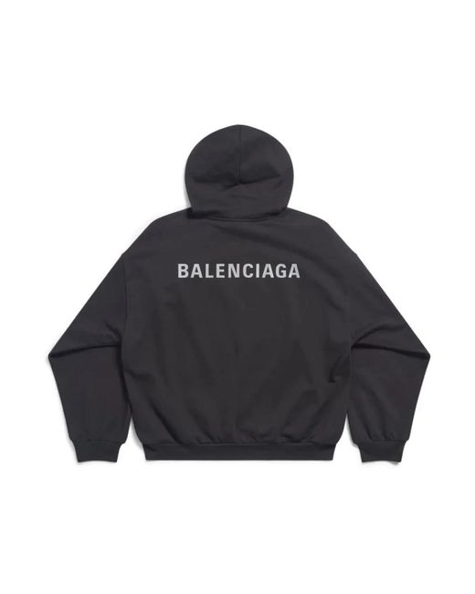 Balenciaga Schwarzer medium fit hoodie in Blue für Herren