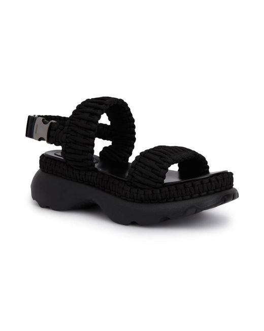 Moncler Black Flat Sandals
