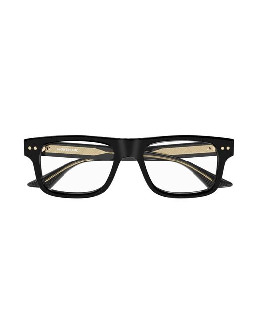 Montblanc Black Mb0289O Linea Snowcap Eyeglasses for men