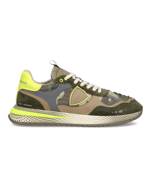 Philippe Model Schoenen ,Groen ,Leer Olympique Running in het Green voor heren