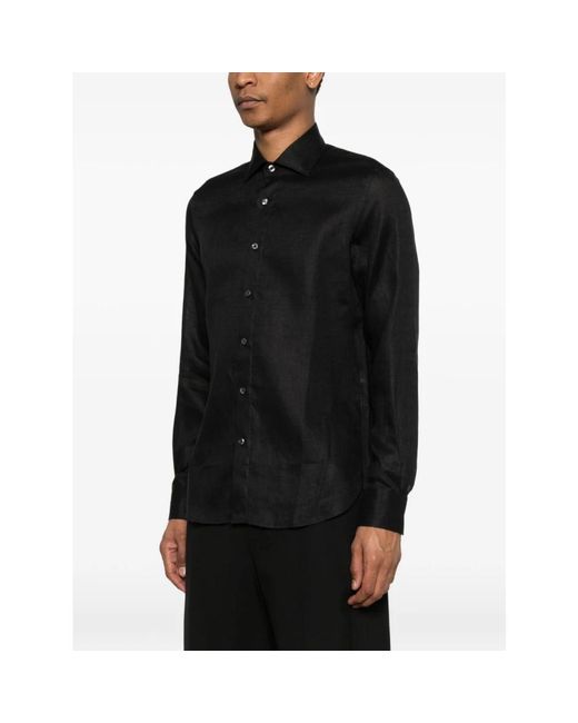 120% Lino Black Casual Shirts for men