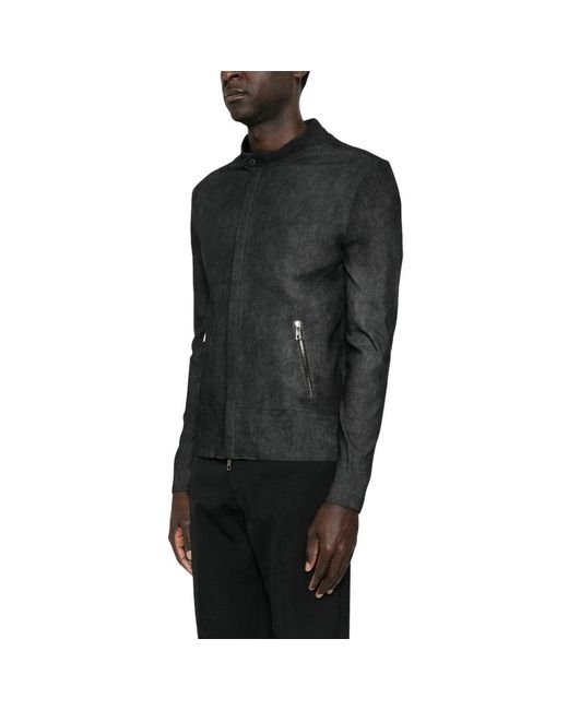 Giorgio Brato Black Leather Jackets for men