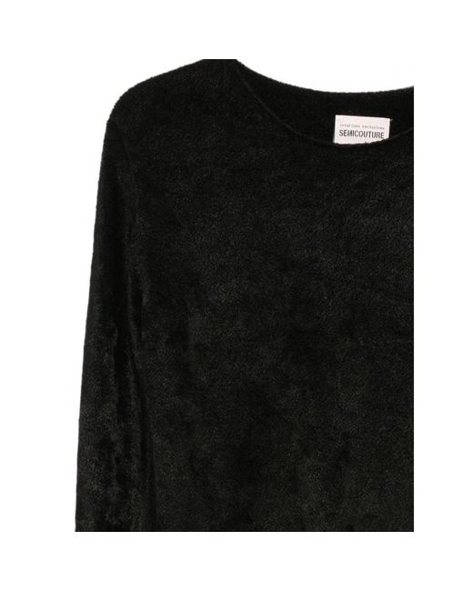 Semicouture Black Round-Neck Knitwear