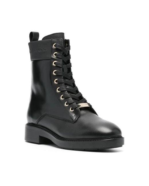 Calvin Klein Black Lace-Up Boots