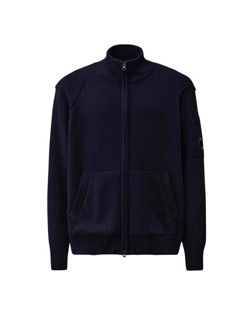 C P Company Truien & Vesten ,Blauw ,Wol Lambswool Full Zip Sweater in het Blue voor heren
