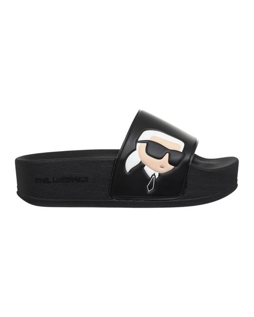 Maxi slides tinta unita chiusura sandali di Karl Lagerfeld in Black