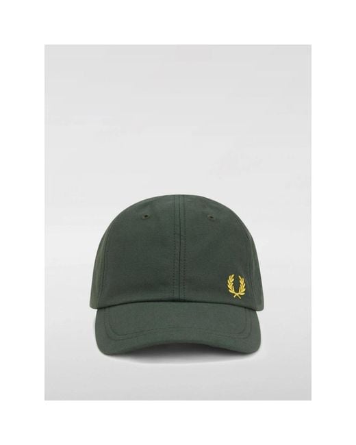 Fred Perry Accessoires ,Groen ,Katoen Groene Laurierkrans Baseball Cap in het Green voor heren