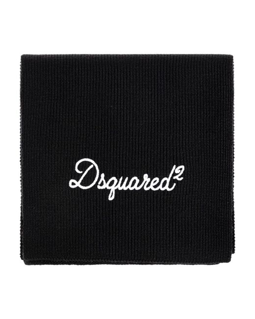 DSquared² Wollschal Mit Gesticktem Logo in Black für Herren