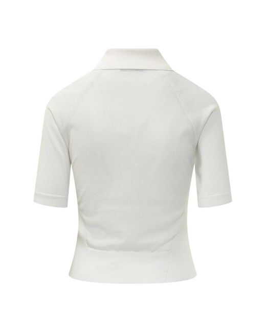 Givenchy Tops ,Wol Cropped Second-Skin Polo in het White