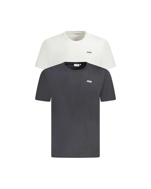 Fila Logo Baumwoll T-Shirt Pack in Blue für Herren