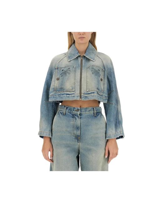 Palm Angels Blue Denim Jackets