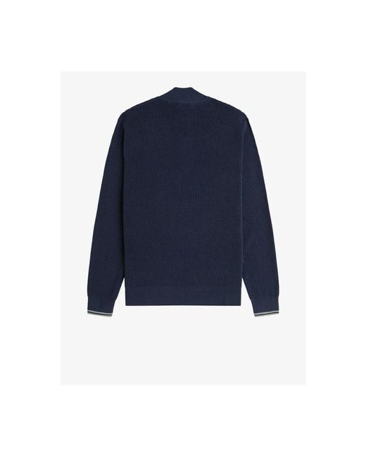 Fred Perry Hoodies & Sweatvesten ,Blauw ,Katoen Blauwe Geometrische Pullover Trui in het Blue voor heren
