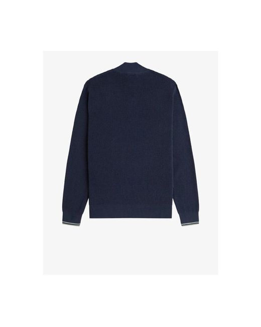 Fred Perry Hoodies & Sweatvesten ,Blauw ,Katoen Blauwe Geometrische Pullover Trui in het Blue voor heren