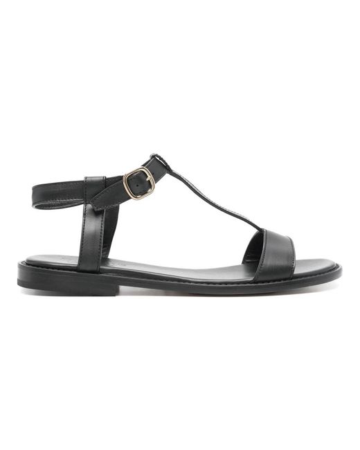 Doucal's Black Flat Sandals