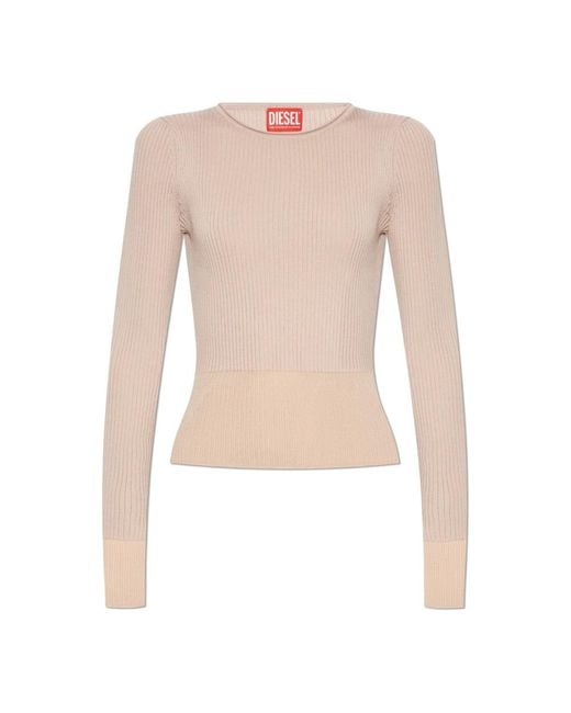 Round-Neck Knitwear di DIESEL in Natural