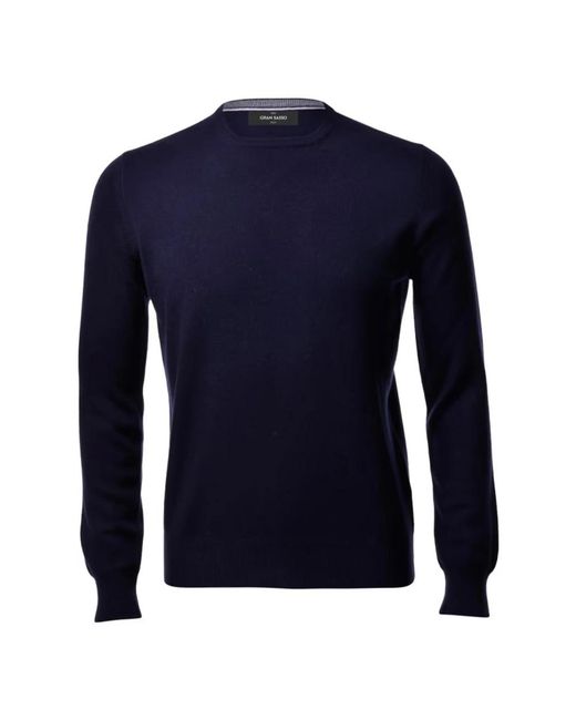Gran Sasso Blue Round-Neck Knitwear for men