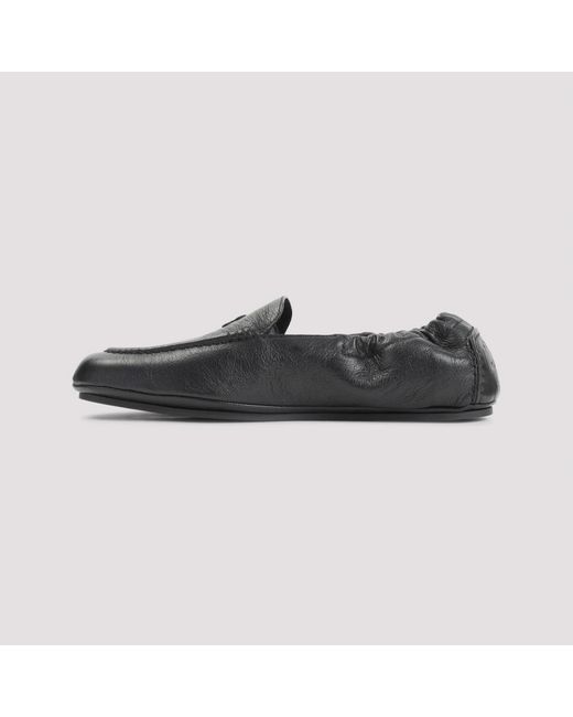 Céline Black Leather Triomphe Loafers for men