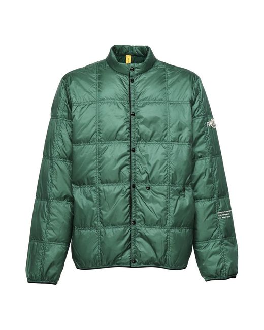 Moncler Jassen ,Groen ,Groene Gewatteerde Jas Met Geborduurde Details in het Green voor heren