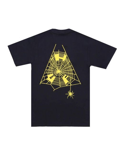 Huf Schwarzes Tangled Webs Print Tee Shirt in Blue für Herren
