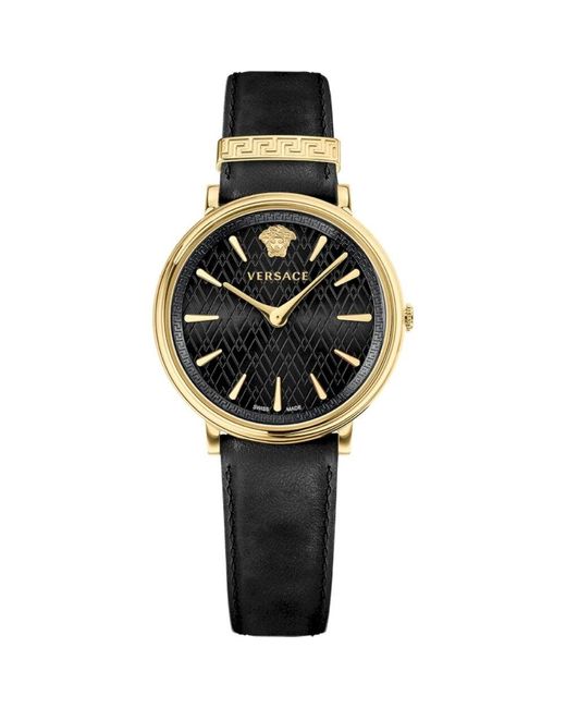 Versace Metallic Armbanduhr v circle schwarz, gold 38 mm ve8100819
