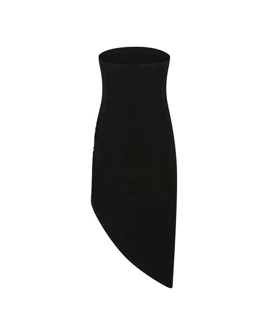 Norma Kamali Kleedjes ,Zwart ,Polyester Korte Strapless Jurk in het Black