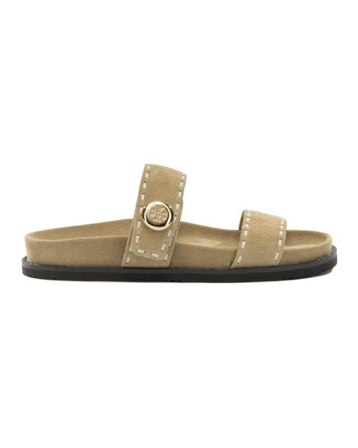 Tory Burch Natural Sliders