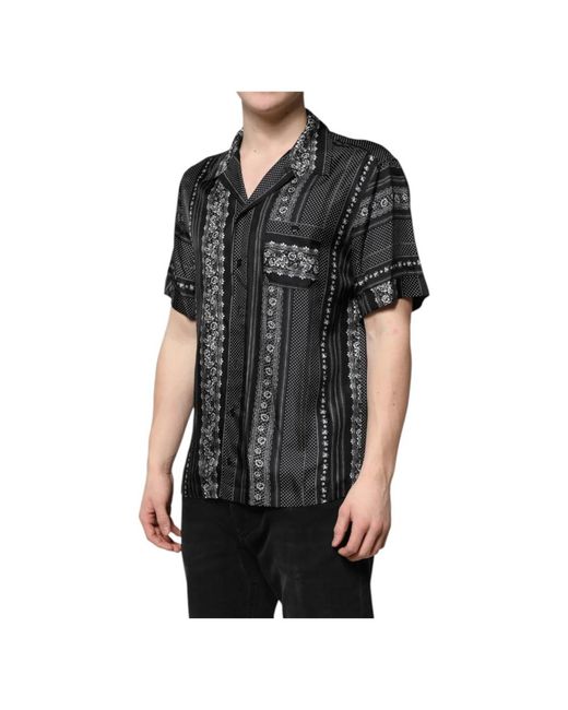Dolce & Gabbana Black Short Sleeve Shirts for men