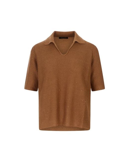 Fabiana Filippi Brown V-Neck Knitwear