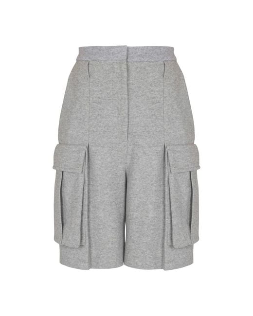 Balmain Gray 2 Taschen Wolle Baumwolle Bermuda