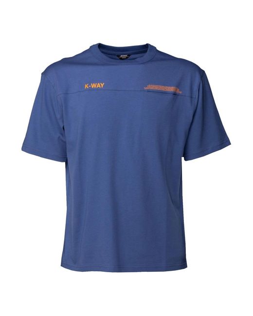 K-Way Blue T-Shirts for men