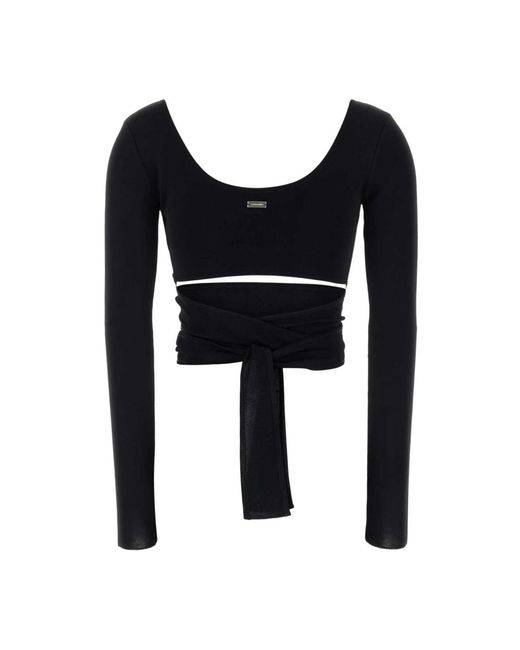 Ferragamo Black Long Sleeve T-Shirts